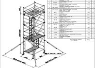 Σταθερός χάλυβα υλικών σκαλωσιάς συστημάτων πύργος ικριωμάτων αργιλίου κινητός ελαφρύς